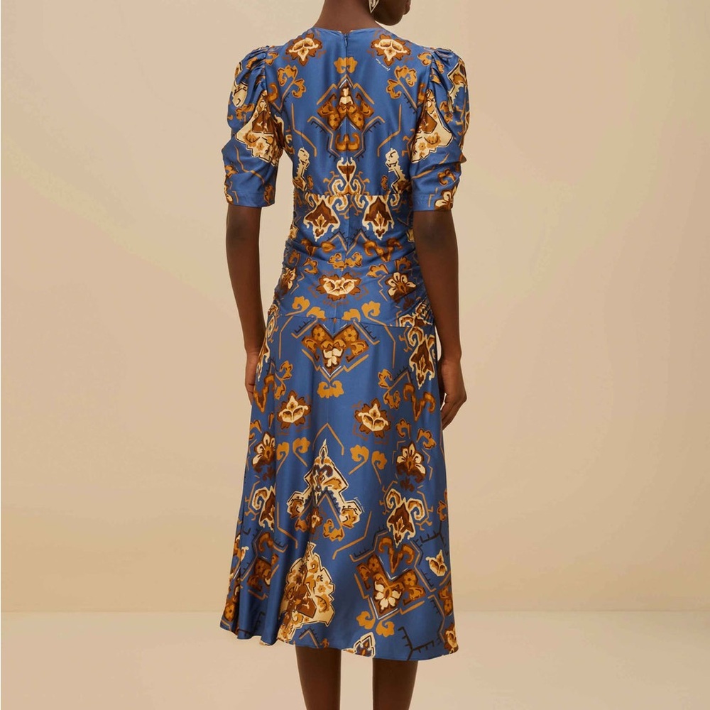 FARM Rio Blue Ornament Floral Midi Dress - Picture 4 of 7